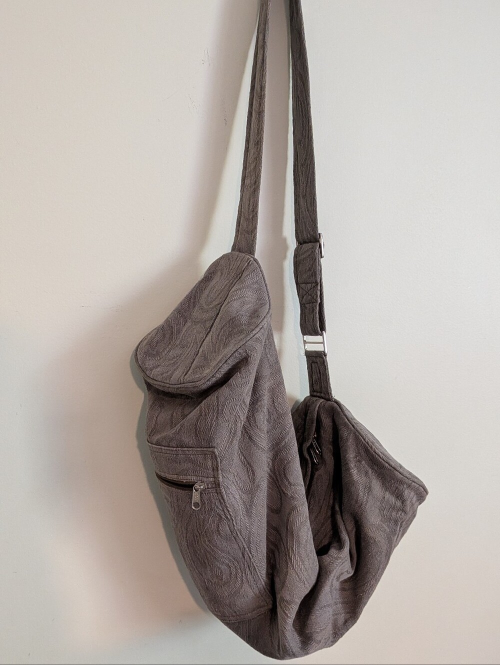 Barefoot 100% Cotton Sage Green Yoga Mat Bag With Pockets